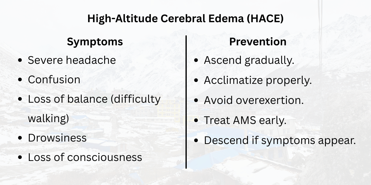 High Altitude Cerebral Edema in Langtang
