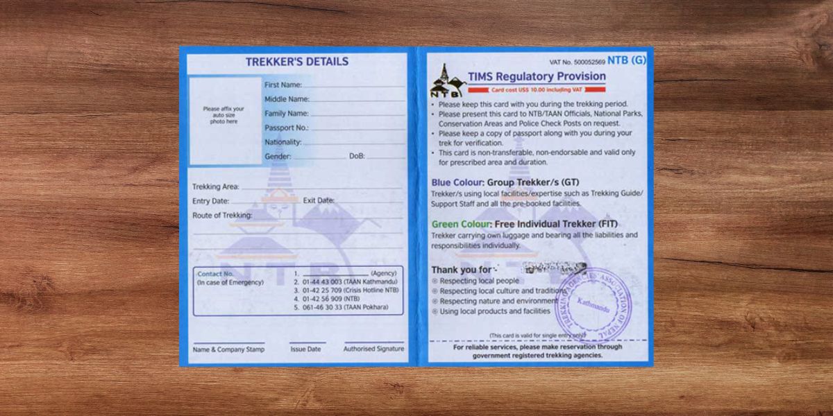 TIMS Card for Langtang Trek