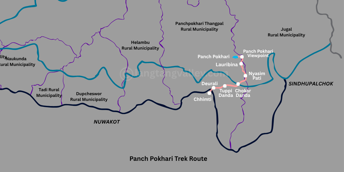 Panch Pokhari Trek Map