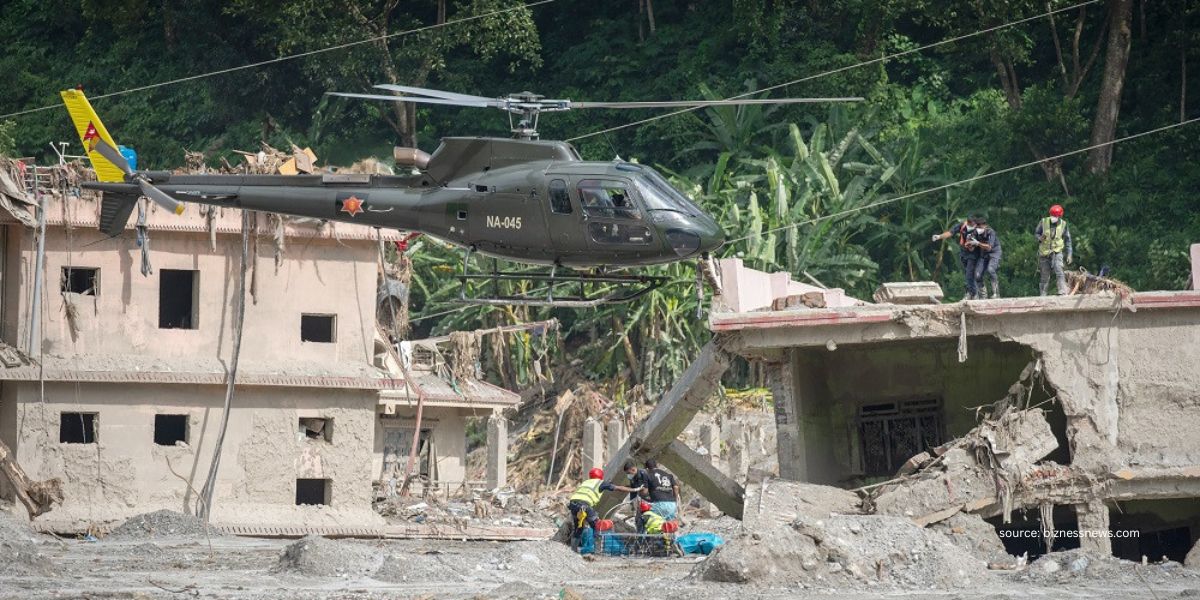 Helicopter Rescue by Nepal Army during Bhotekoshi Flash Flood 2026