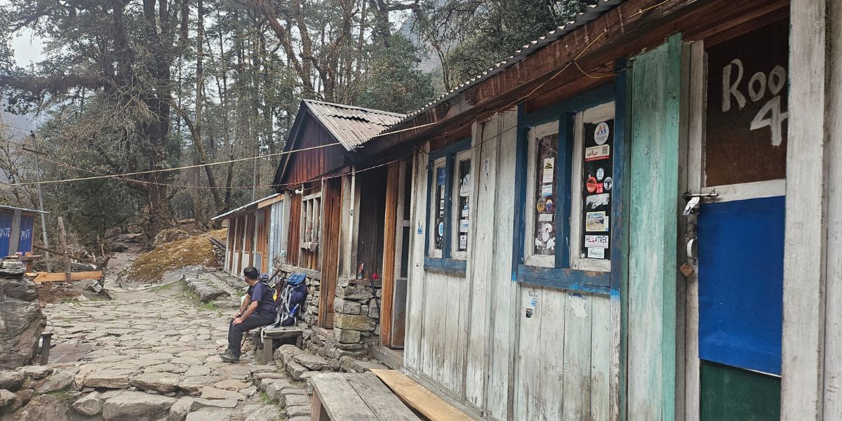 Teahouse in Langtang suffering from Flood