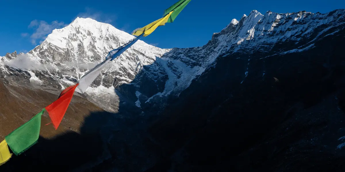 View of Langtang Lirung view from Lower Kyanjin Ri